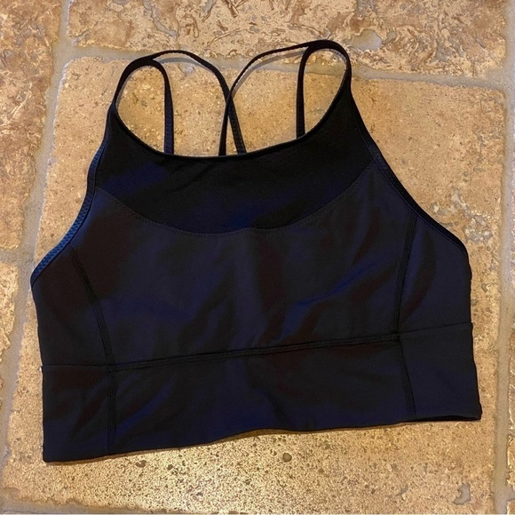 LULULEMON Women Black High Neck Athletic Sports Bra Size 10 - Picture 1 of 6